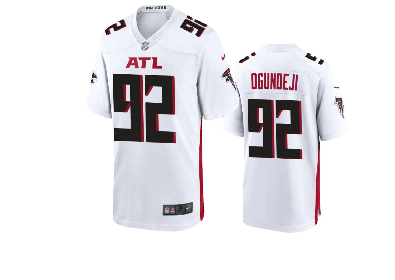 Men Atlanta Falcons #92 Adetokunbo Ogundeji Nike White Game NFL Jersey